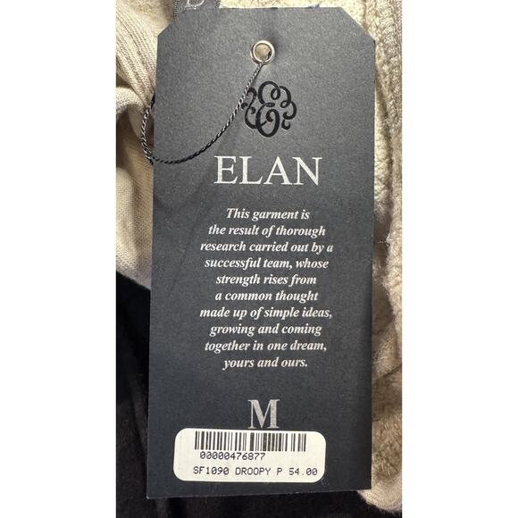 Elan Sz M Asymmetrical Tunic Top Neutral Minimalist Slouchy Boho Cozy Loungewear - Picture 7 of 7